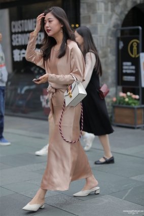 383金S绸Q【68P】逛街的紧身长裙气质美女套图