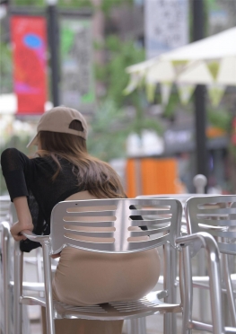 M00912鸭舌帽+长包裙【616P】灰色包臀长裙长腿女孩套图