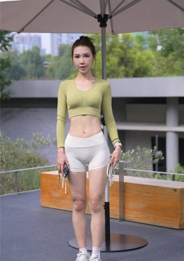 7094白色短YJK【851P】白色紧身热裤短裤女孩小姐姐套图