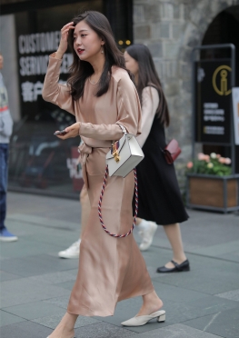 383金S绸Q【68P】逛街的紧身长裙气质美女套图